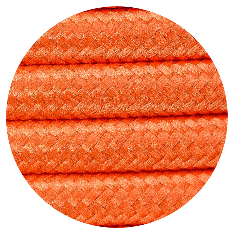 Deco Cavo 1m Orange Braided 2 Core 0.75mm Cable VDE Approved (qty ordered will be supplied as one continuous length) • D0526