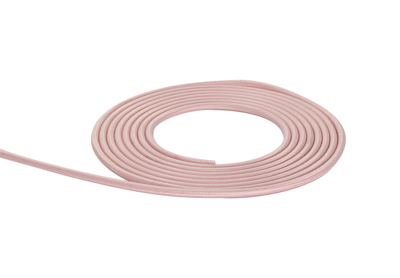 Deco Cavo 1m Pink Braided 2 Core 0.75mm Cable VDE Approved (qty ordered will be supplied as one continuous length) • D0528