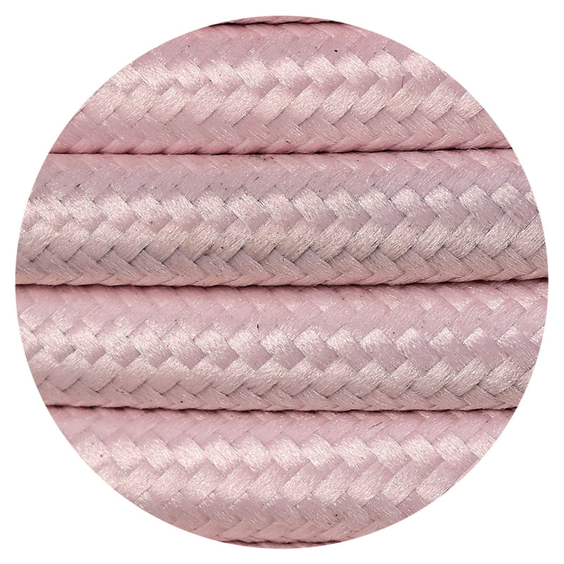 Deco Cavo 1m Pink Braided 2 Core 0.75mm Cable VDE Approved (qty ordered will be supplied as one continuous length) • D0528