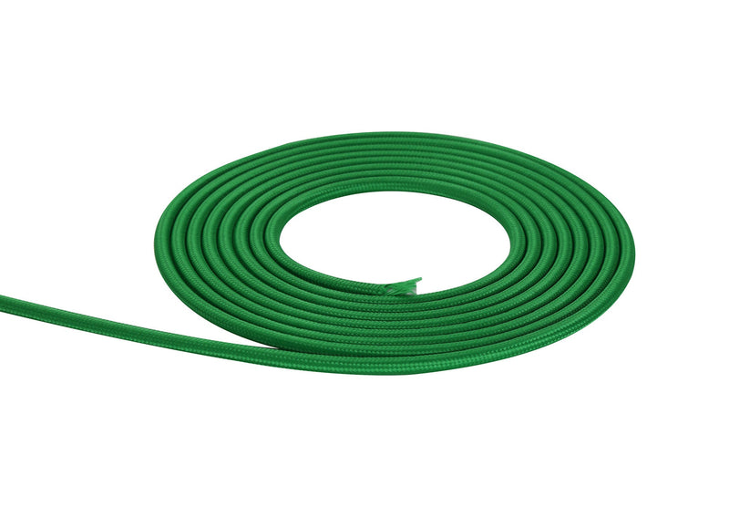 Deco Cavo 1m Blue Green Braided 2 Core 0.75mm Cable VDE Approved (qty ordered will be supplied as one continuous length) • D0529