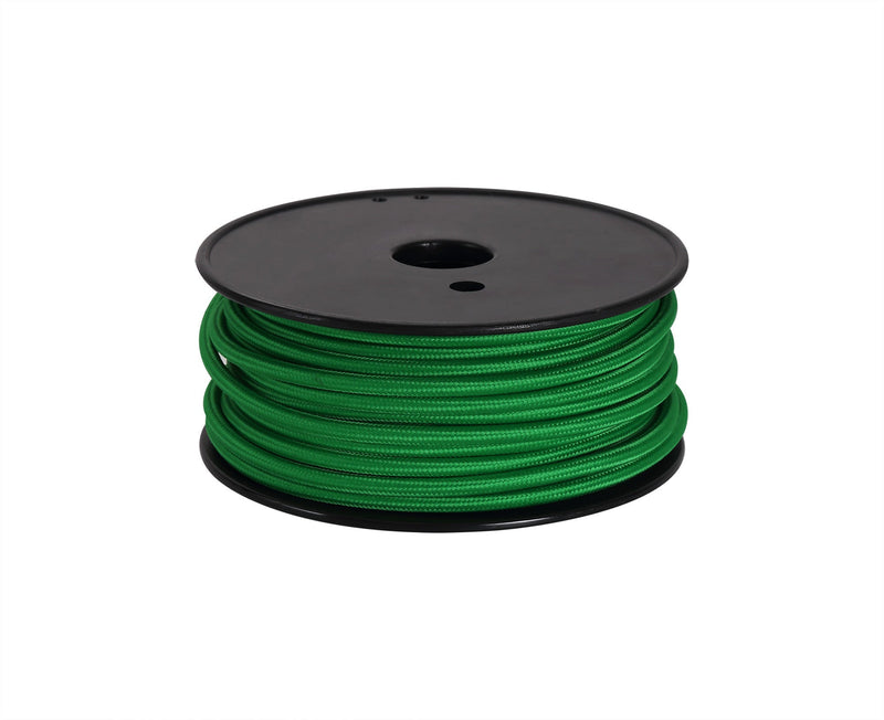 Deco Cavo 1m Blue Green Braided 2 Core 0.75mm Cable VDE Approved (qty ordered will be supplied as one continuous length) • D0529