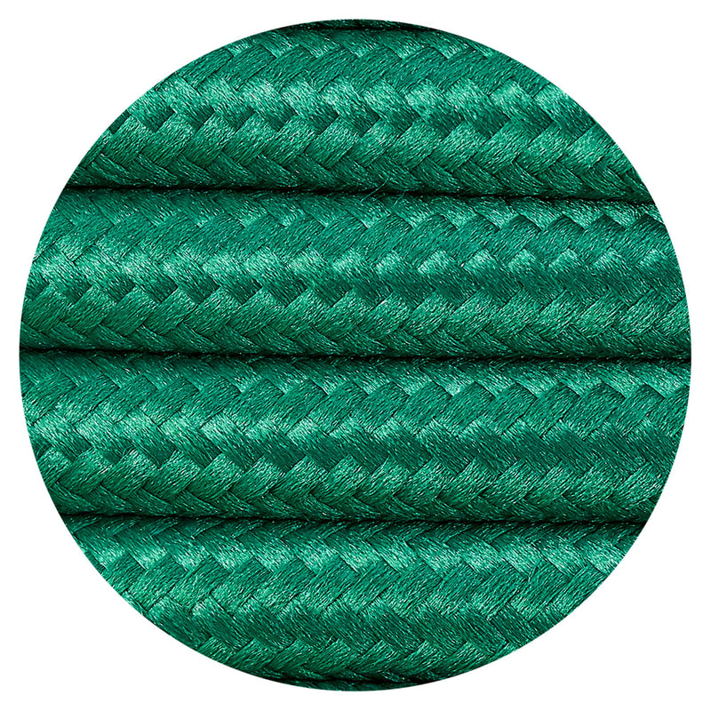 Deco Cavo 1m Blue Green Braided 2 Core 0.75mm Cable VDE Approved (qty ordered will be supplied as one continuous length) • D0529