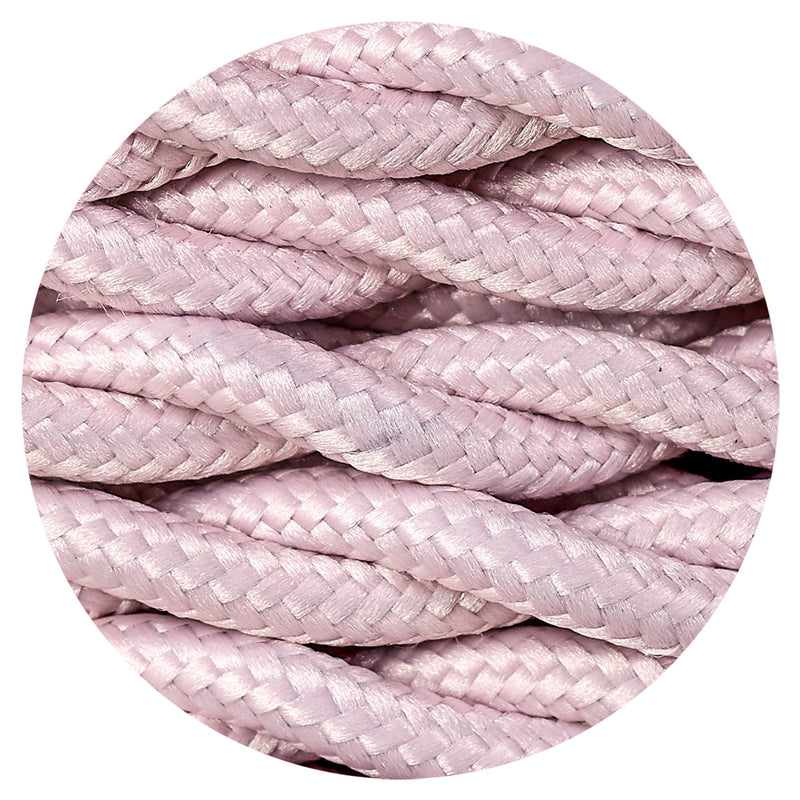Deco Cavo 1m Pink Braided Twisted 2 Core 0.75mm Cable VDE Approved (qty ordered will be supplied as one continuous length) • D0540