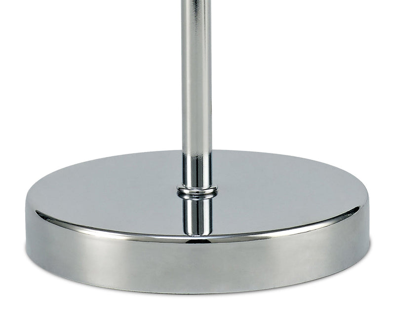 Deco Cedar Round Base Small Table Lamp Without Shade, Inline Switch, 1 Light E14 Polished Chrome • D0363