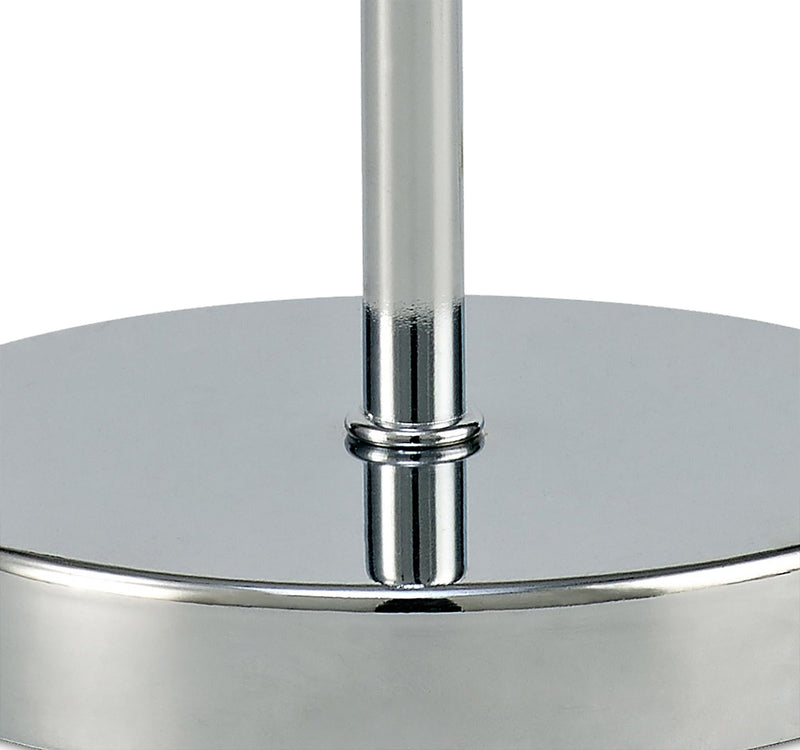 Deco Cedar Round Base Small Table Lamp Without Shade, Inline Switch, 1 Light E14 Polished Chrome • D0363