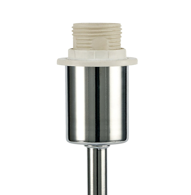 Deco Cedar Round Base Small Table Lamp Without Shade, Inline Switch, 1 Light E14 Polished Chrome • D0363