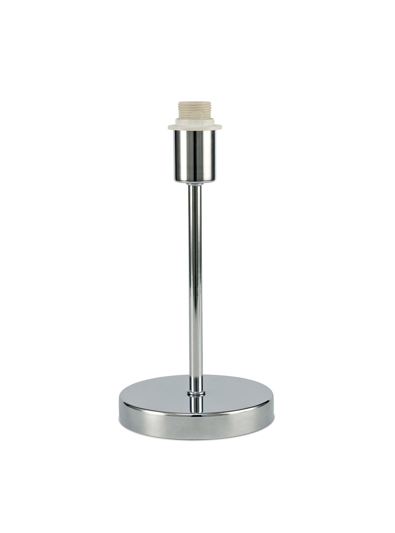 Deco Cedar Round Base Small Table Lamp Without Shade, Inline Switch, 1 Light E14 Polished Chrome • D0363