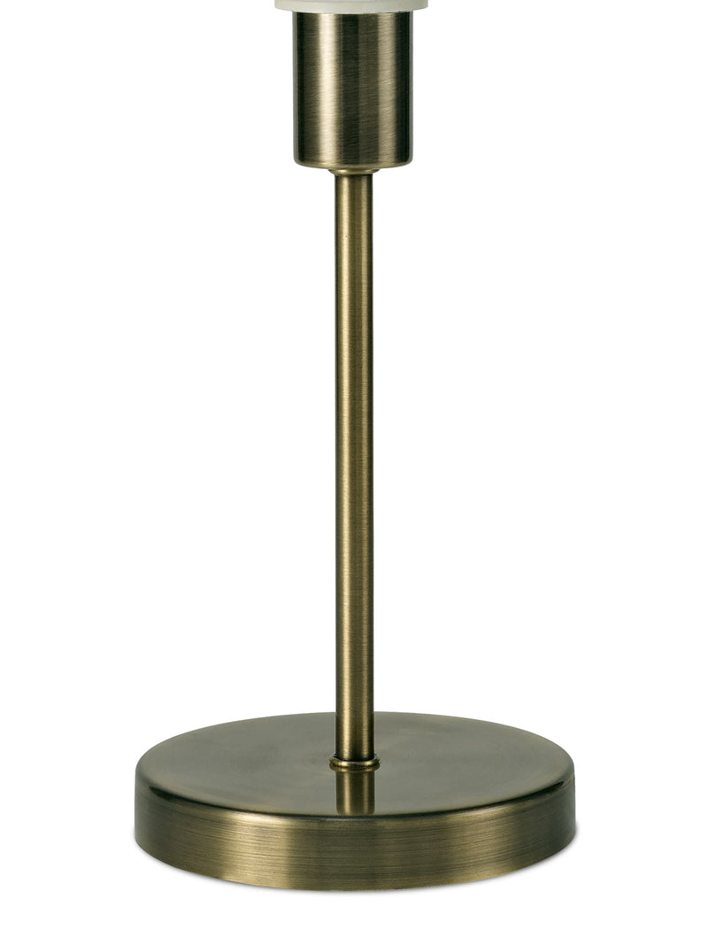 Deco Cedar Round Base Small Table Lamp Without Shade, Inline Switch, 1 Light E14 Antique Brass • D0364