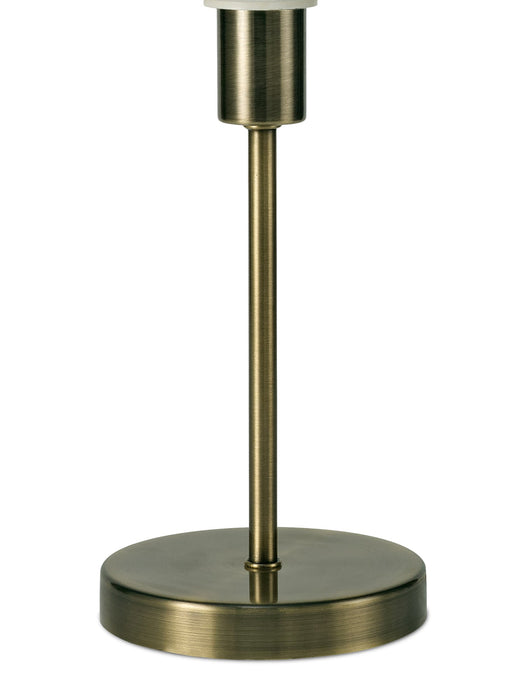 Deco Cedar Round Base Small Table Lamp Without Shade, Inline Switch, 1 Light E14 Antique Brass • D0364