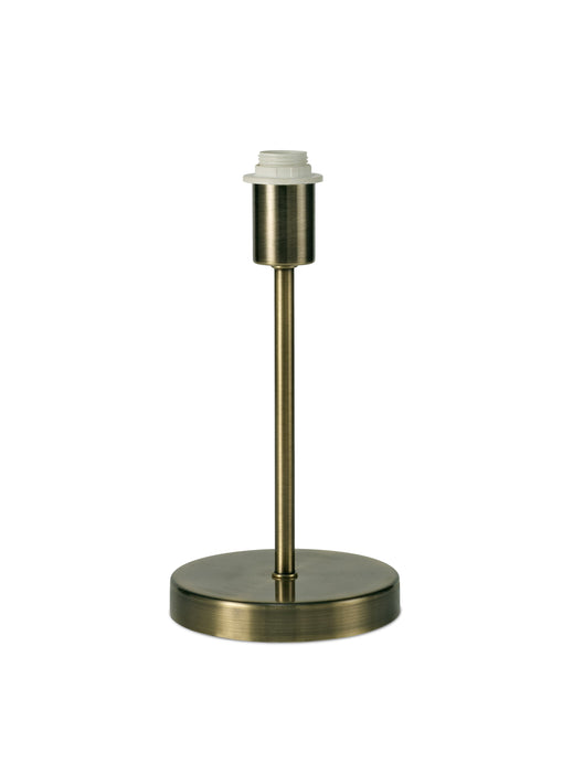 Deco Cedar Round Base Small Table Lamp Without Shade, Inline Switch, 1 Light E14 Antique Brass • D0364