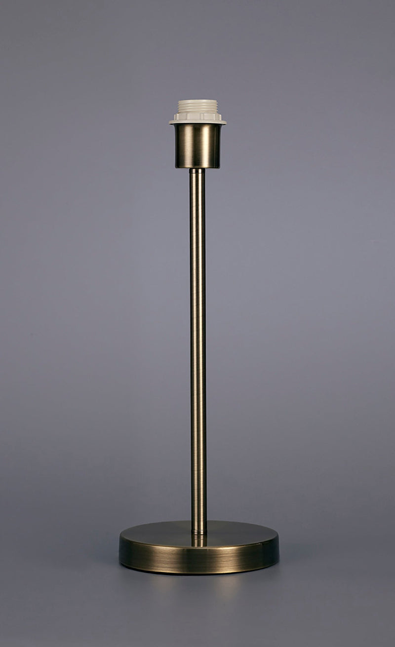 Deco Cedar Round Base Medium Table Lamp Without Shade, Inline Switch, 1 Light E27 Antique Brass • D0367