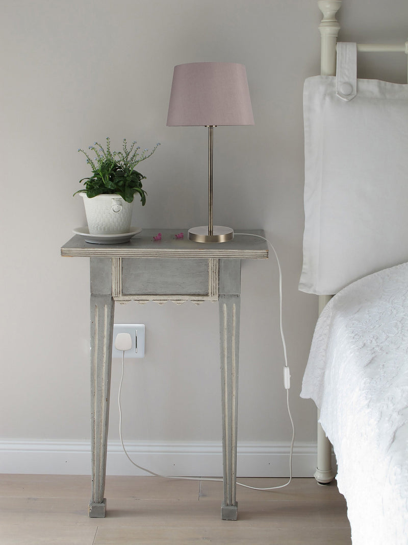 Deco Cedar Round Base Medium Table Lamp Without Shade, Inline Switch, 1 Light E27 Antique Brass • D0367