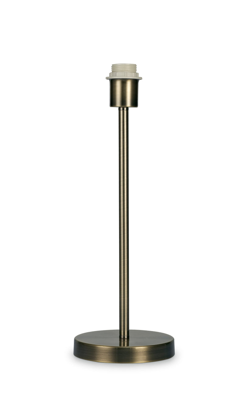 Deco Cedar Round Base Medium Table Lamp Without Shade, Inline Switch, 1 Light E27 Antique Brass • D0367