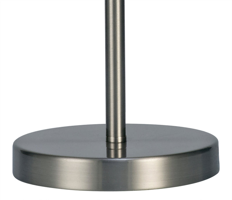 Deco Cedar Round Base Medium Table Lamp Without Shade, Inline Switch, 1 Light E27 Satin Nickel • D0368