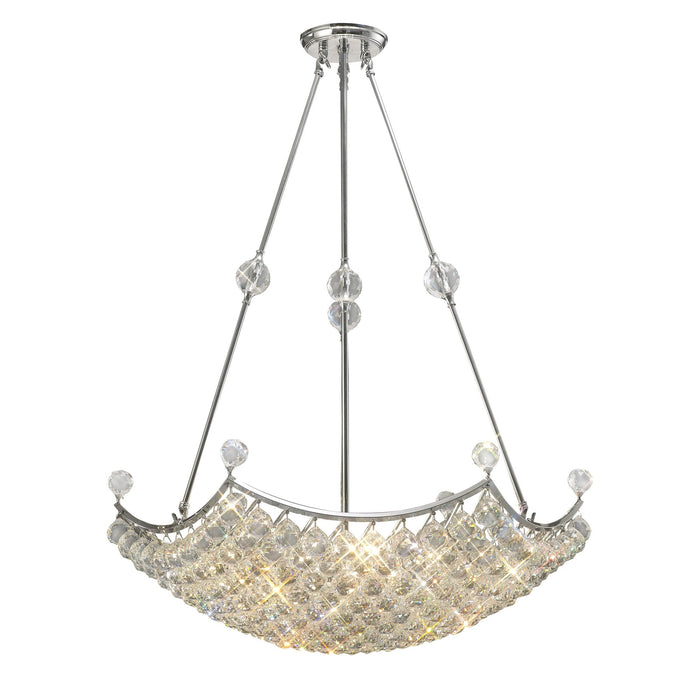 Diyas Cesto Pendant Grand 12 Light G9 Polished Chrome/Crystal Item Weight: 27.2kg • IL30058