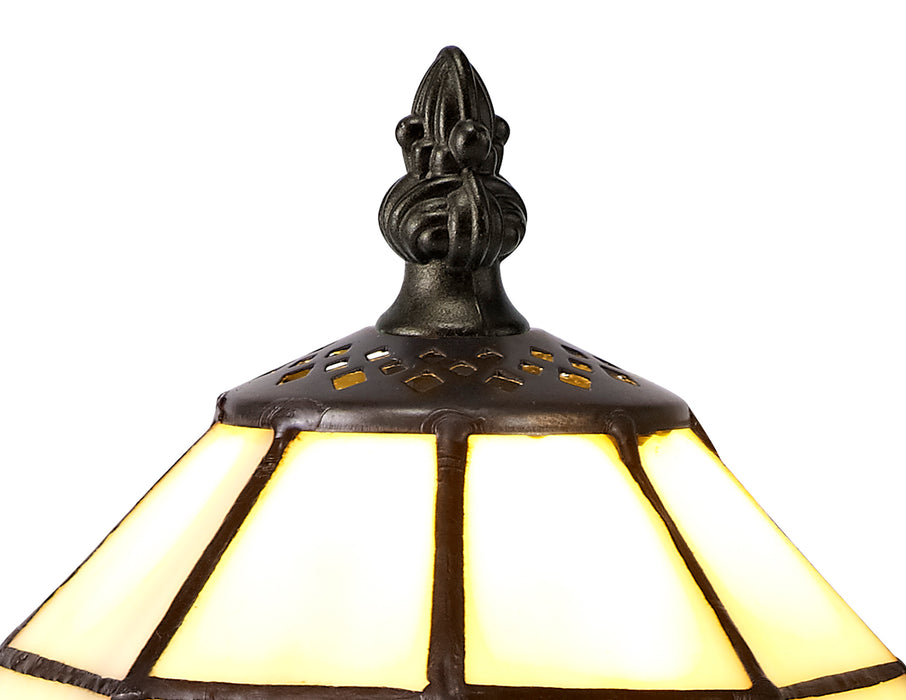 Regal Lighting SL-2083 1 Light Tiffany Table Lamp 15cm Cream and Amber With Clear Crystal Shade
