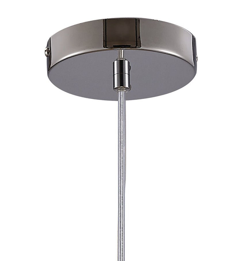 Deco Charon Single Oval Pattern Pendant 1 Light E27 Polished Chrome • D0132