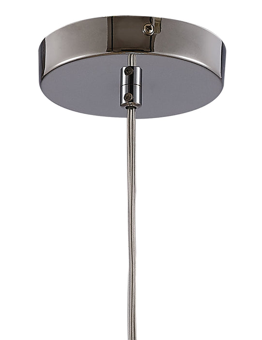 Deco Charon Single Circle Pattern Pendant 1 Light E27 Polished Chrome • D0133