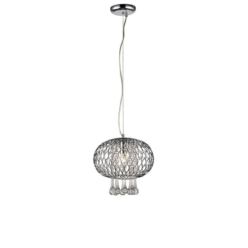 Diyas  Chelsie Medium Pendant 1 Light E14 Polished Chrome/Clear Beaded Glass • IL31520