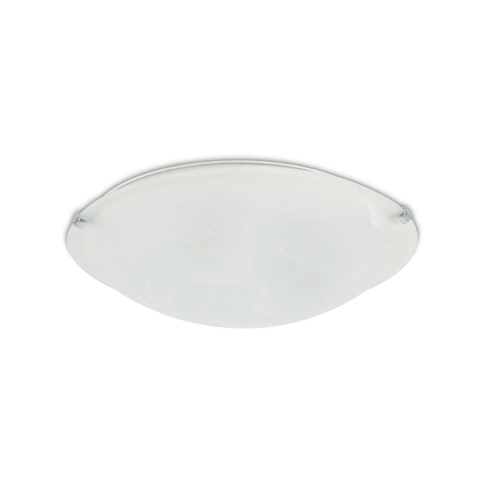Deco Chester 3 Light E27 Flush Ceiling 400mm Round, Polished Chrome With Frosted Alabaster Glass • D0390