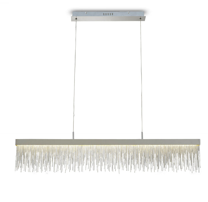 Mantra Fusion M6250 Cinna Linear Pendant 33W LED, 3000K, 3300lm, Polished Chrome/ Crystal Chain, 3yrs Warranty • M6250