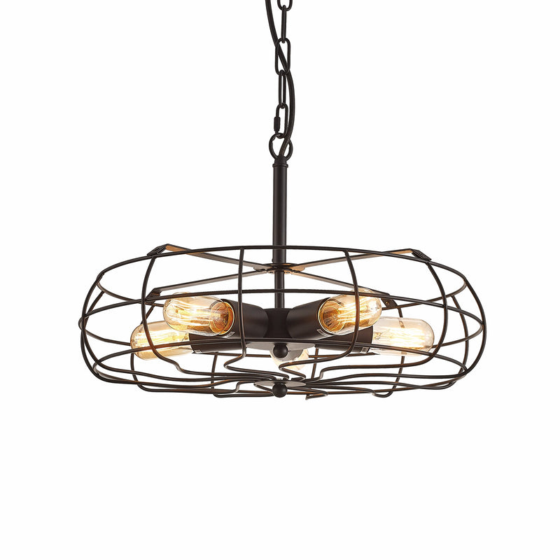Deco Claudia Pendant 5 Light E27 Black • D0135