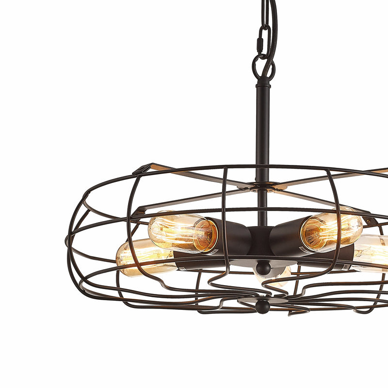 Deco Claudia Pendant 5 Light E27 Black • D0135