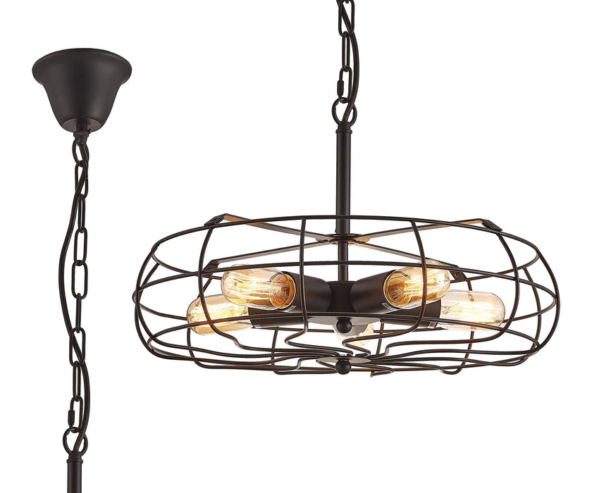 Deco Claudia Pendant 5 Light E27 Black • D0135