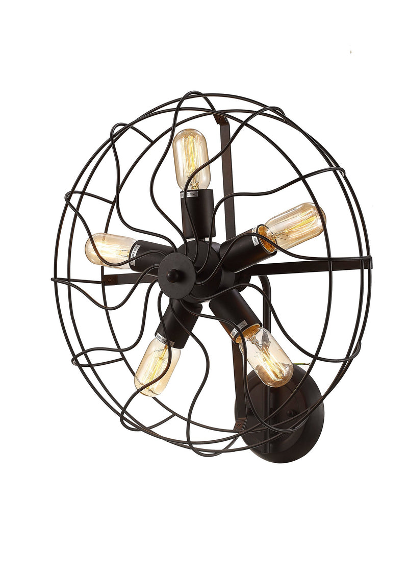 Deco Claudia Wall Lamp 5 Light E27 Black • D0137