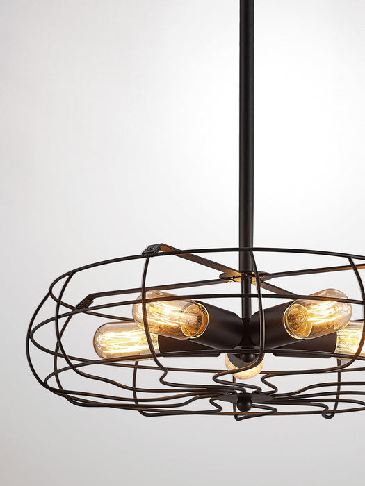 Deco Claudia Fixed Pendant 5 Light E27 Black • D0138