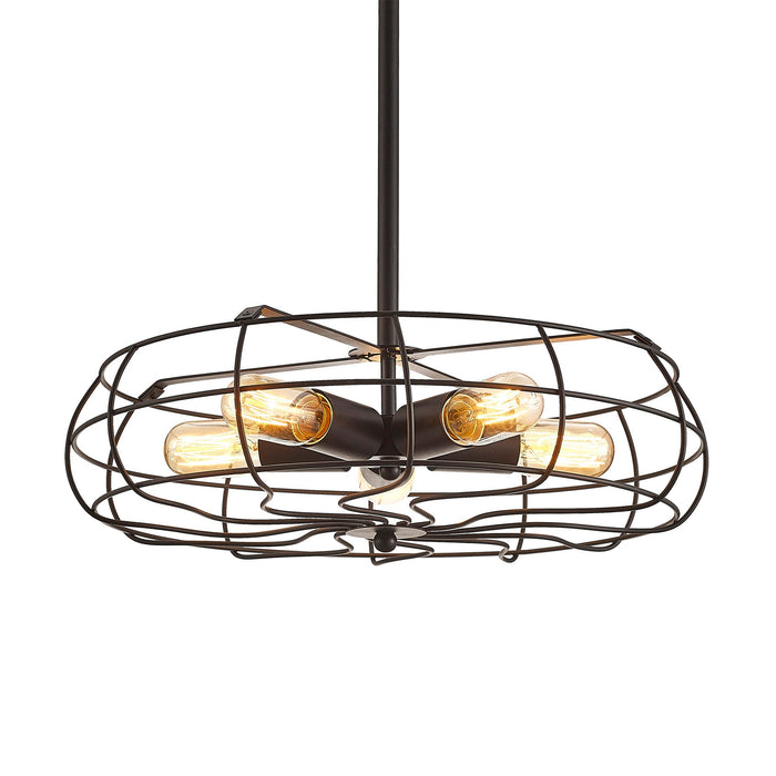 Deco Claudia Fixed Pendant 5 Light E27 Black • D0138