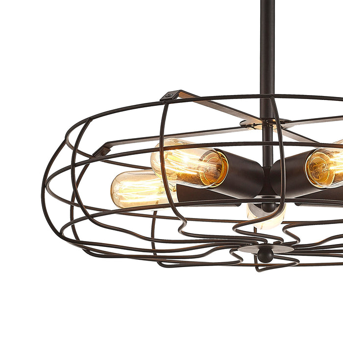 Deco Claudia Fixed Pendant 5 Light E27 Black • D0138