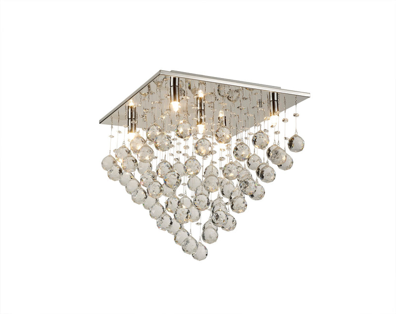 Diyas Colorado Ceiling Square 5 Light G9 Polished Chrome/Crystal • IL30788