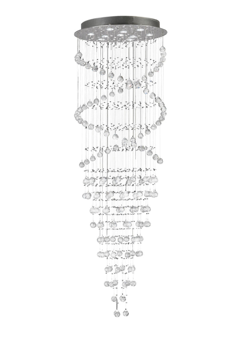 Diyas Colorado Pendant Corkscrew 10 Light GU10 Polished Chrome/Crystal Item Weight: 21.9kg • IL31375