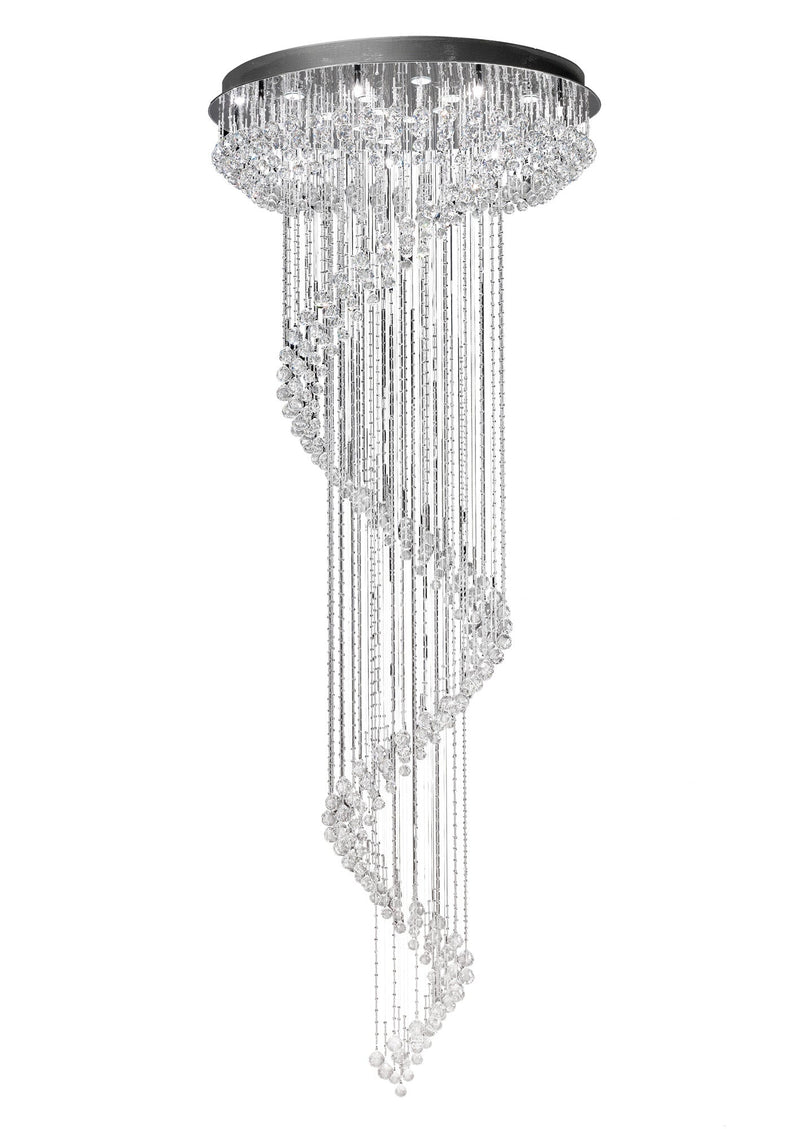 Diyas Colorado Pendant Multi-Spiral 24 Light Polished Chrome/Crystal Item Weight: 33.8kg • IL31376