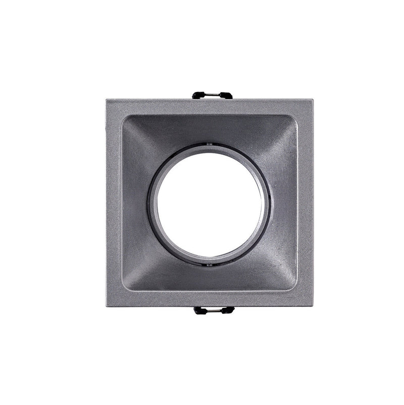 Mantra Fusion MC0163 Comfort 9.2cm Square Downlight GU10, Matt Silver, Cut Out: 80x80mm, Lampholder Included • MC0163