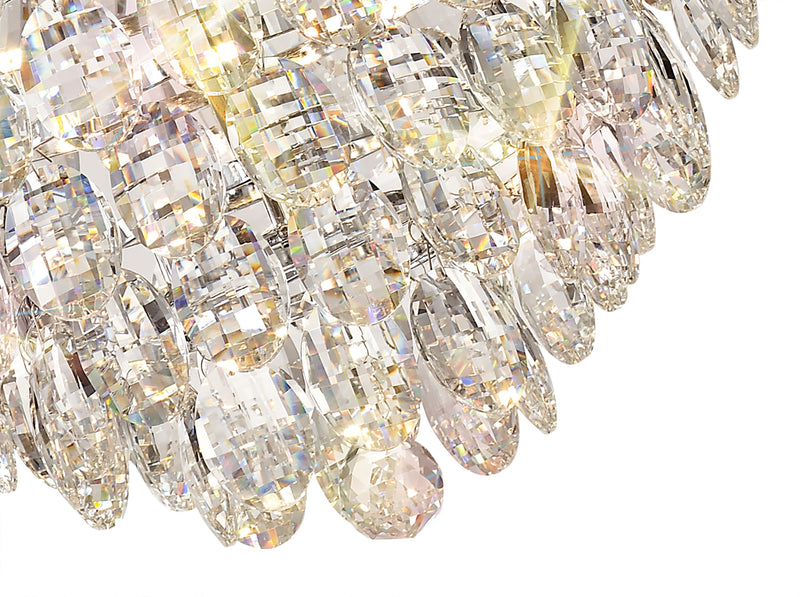 Diyas Coniston Pendant, 6 Light E14, Polished Chrome/Crystal • IL32801