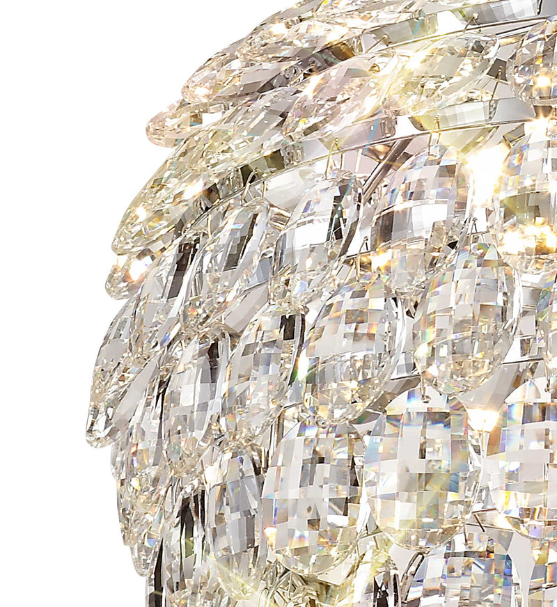 Diyas Coniston Pendant, 6 Light E14, Polished Chrome/Crystal • IL32801