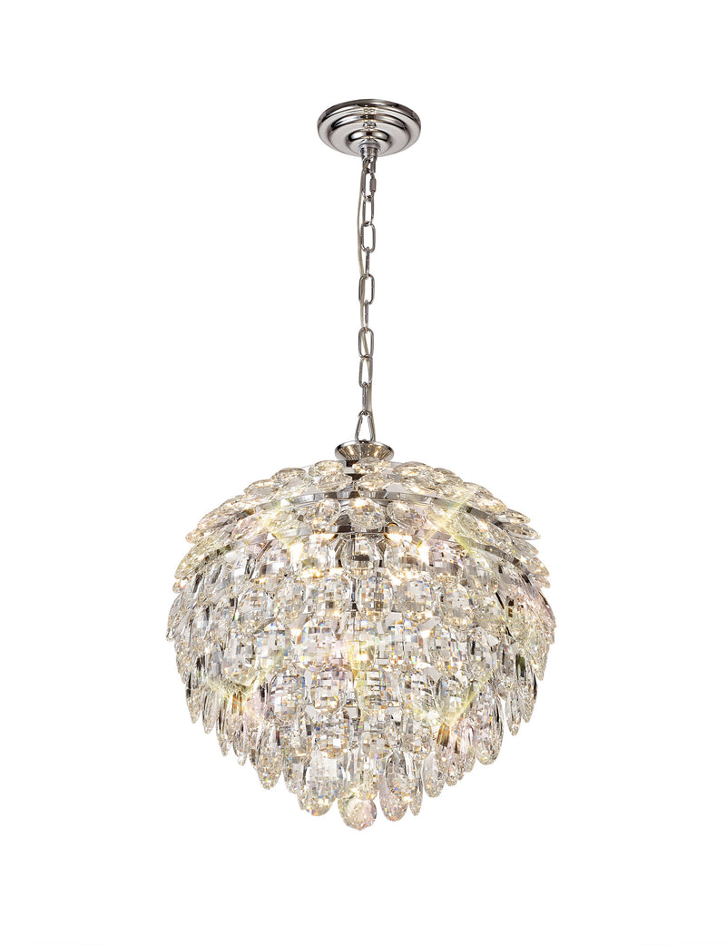 Diyas Coniston Pendant, 6 Light E14, Polished Chrome/Crystal • IL32801