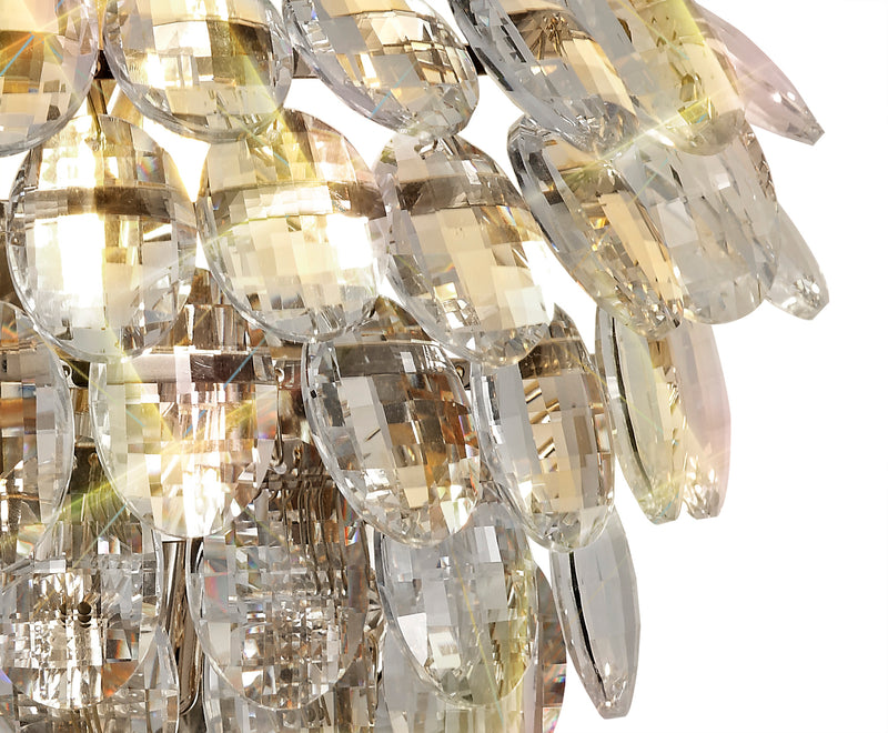 Diyas Coniston Wall Lamp, 1 Light E14, Polished Chrome/Crystal • IL32806