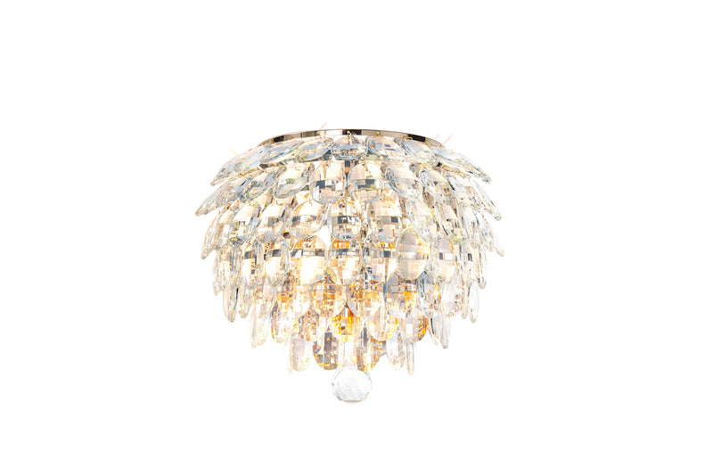 Diyas Coniston Wall Lamp, 2 Light E14, French Gold/Crystal • IL32829