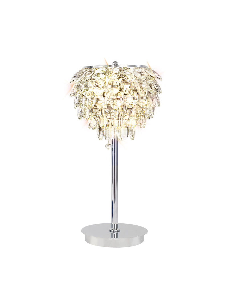 Diyas Coniston Table Lamp, 2 Light E14, Polished Chrome/Crystal • IL32834