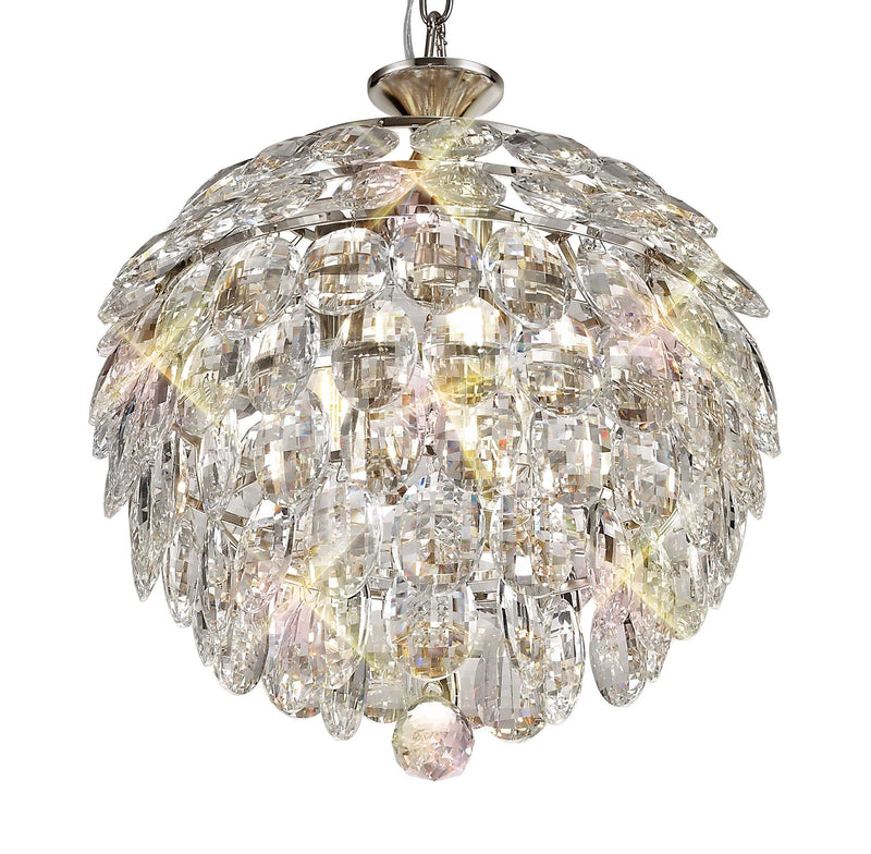 Diyas Coniston Pendant, 3 Light E14, Polished Chrome/Crystal • IL32800