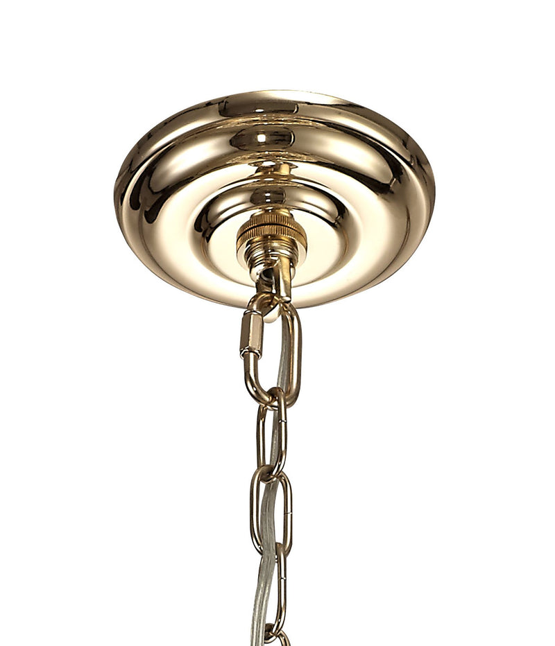 Diyas Coniston Pendant, 3 Light E14, French Gold/Crystal • IL32803