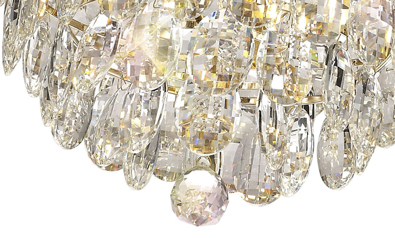 Diyas Coniston Pendant, 3 Light E14, French Gold/Crystal • IL32803