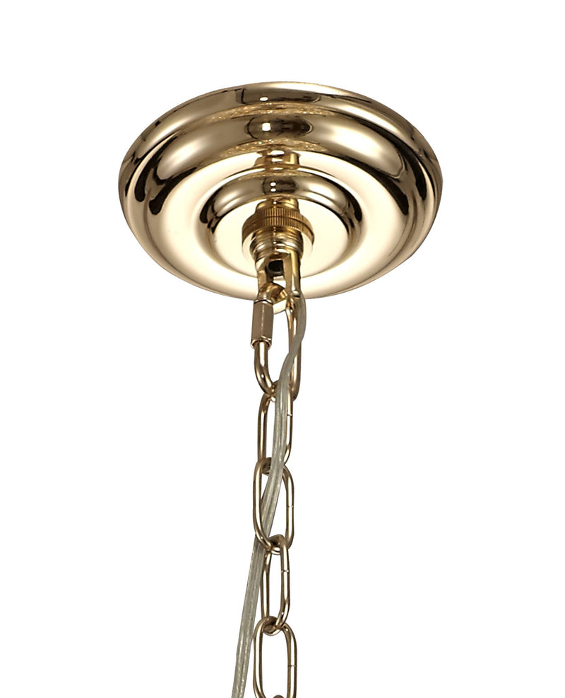 Diyas Coniston Pendant, 6 Light E14, French Gold/Crystal • IL32804