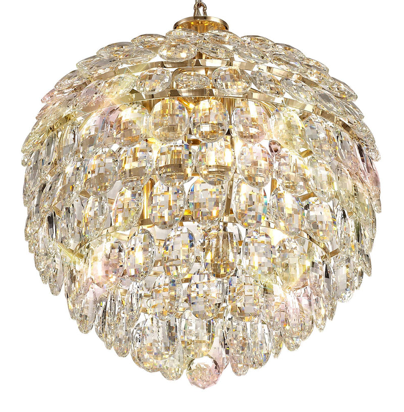 Diyas Coniston Pendant, 6 Light E14, French Gold/Crystal • IL32804