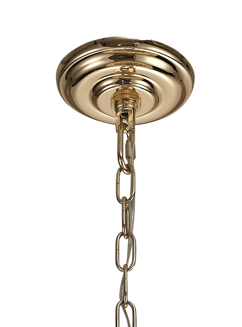 Diyas Coniston Pendant, 9 Light E14, French Gold/Crystal Item Weight: 20kg • IL32805