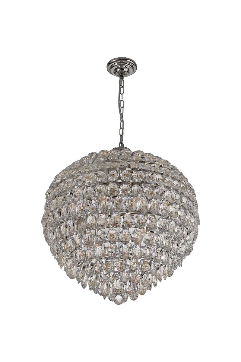 Diyas Coniston Pendant, 12 Light E14, Polished Chrome/Crystal Item Weight: 20.4kg • IL32808