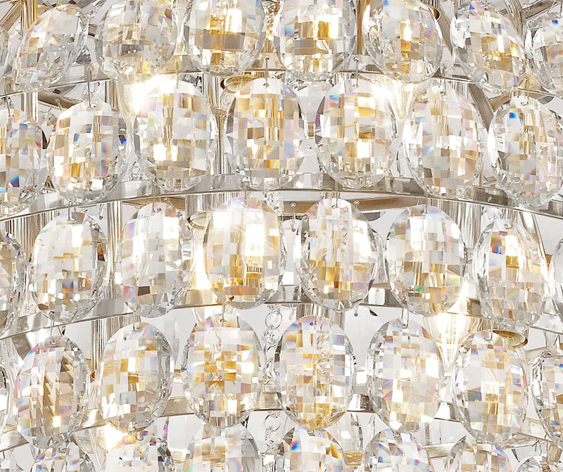 Diyas Coniston Pendant, 12 Light E14, Polished Chrome/Crystal Item Weight: 20.4kg • IL32808